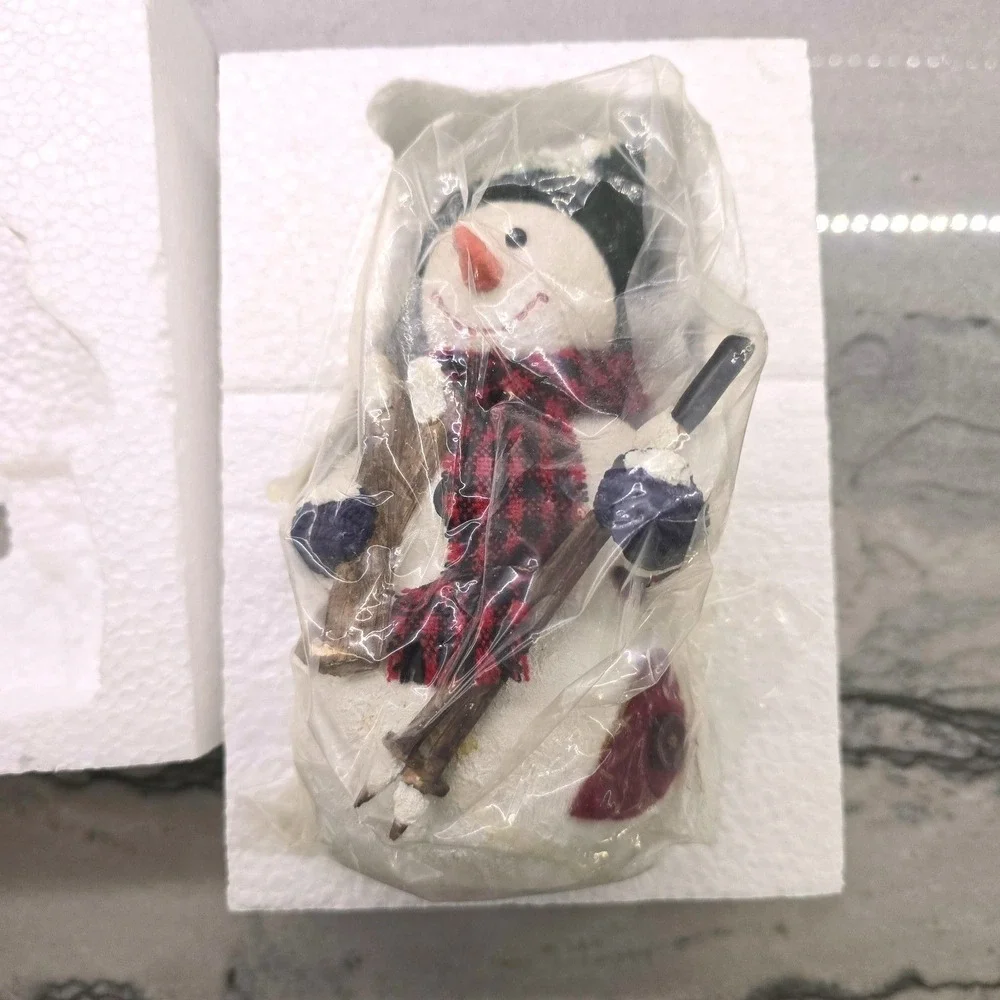 Vintage JCPenney Holiday Novelties Snowman Figurine Christmas Decor Boxed 7 Inch